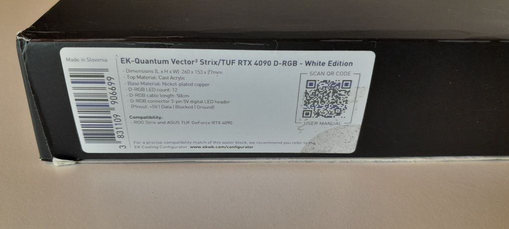 Bloco Water Cooler Ek Quantum Vector2 Strix TUF 4090 White