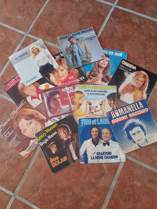 43 discos vinil  musica francesa e outra