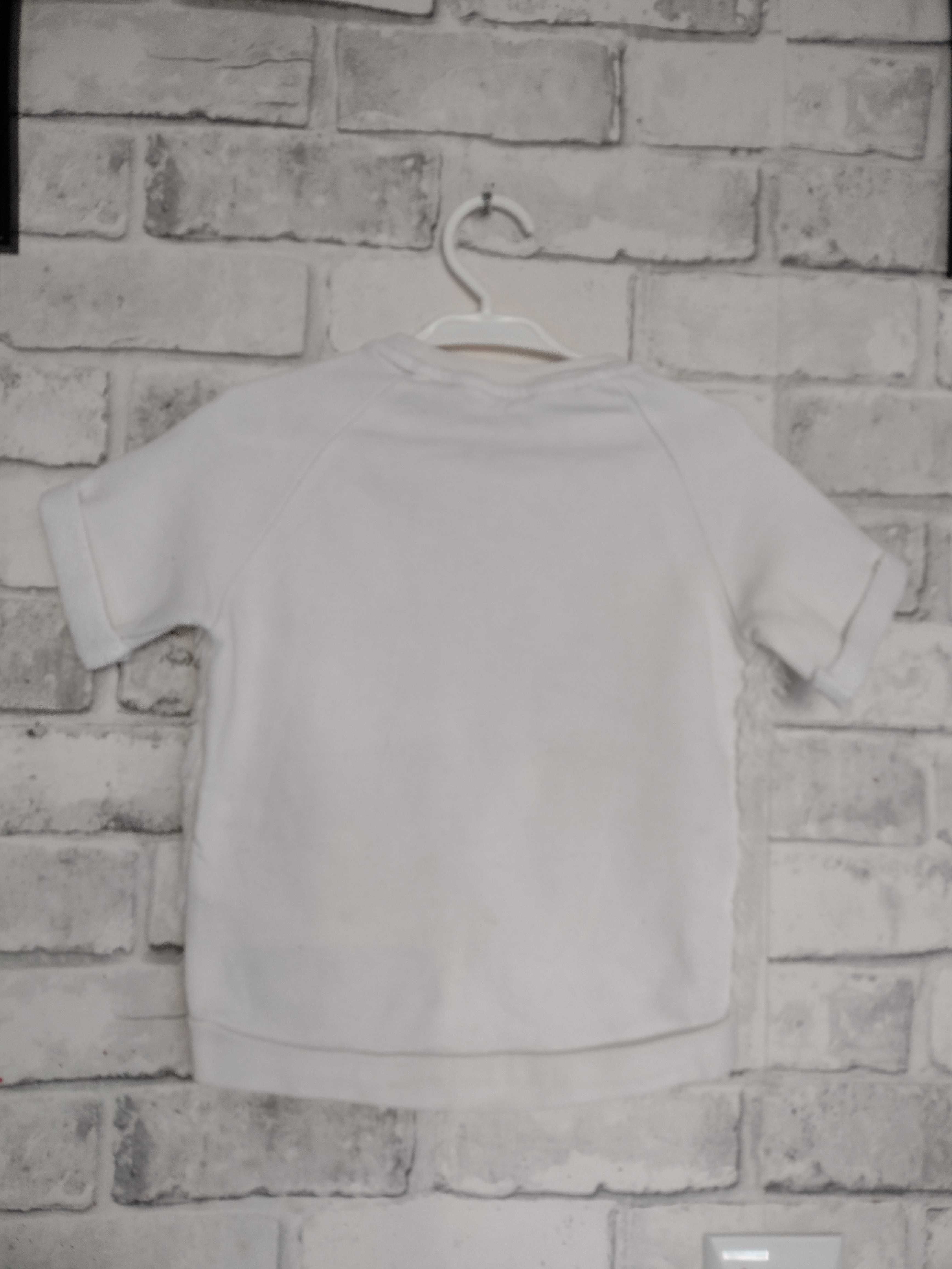H&M puchata biała bluza 98/104 kotek z kotkiem oczka uszy oczy kocie