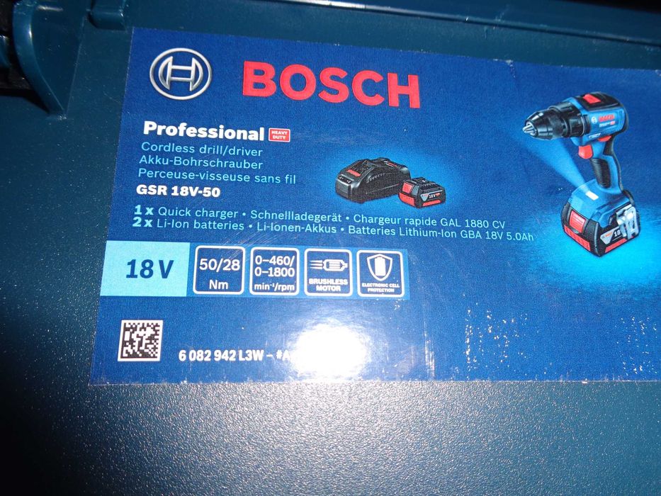 Wiertarko-wkrętarka Bosch GSR 18V-50 L-box136 2x5Ah