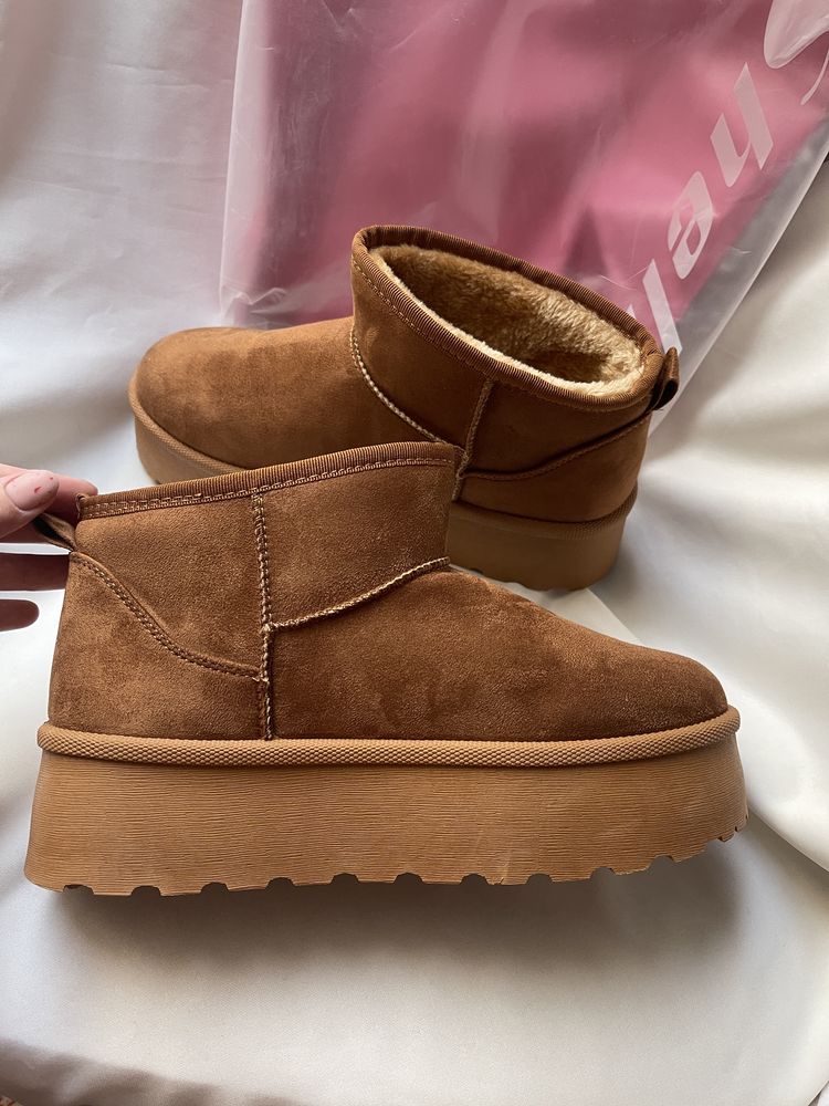 Karmelowe rude brązowe buty zimowe śniegowce Emu Ugg