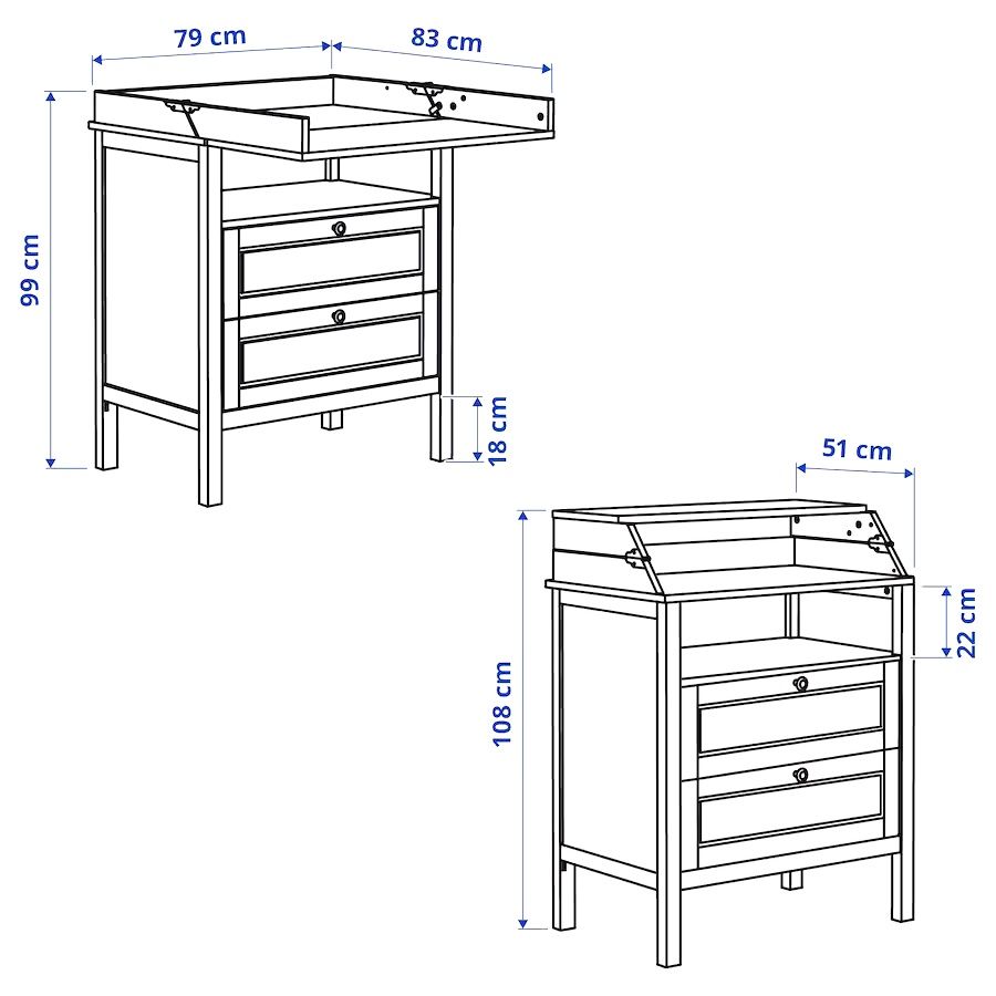 Komoda, przewijak IKEA Sundvik, używane