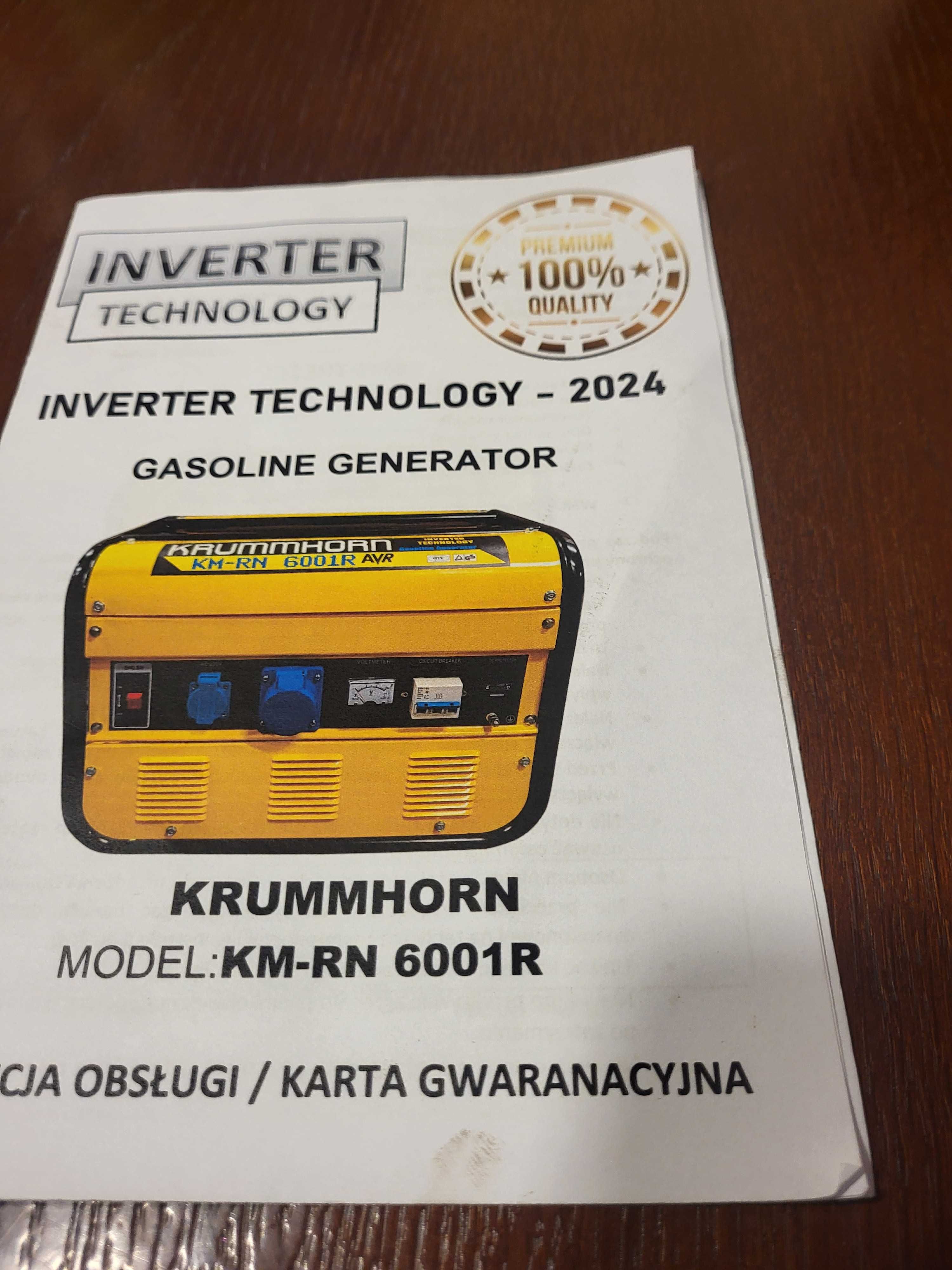 Nowy inverterowy AGREGAT KRUMMHORN KM - RN 6001R 6.7 KW