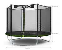 Nowa Trampolina Zipro Jump Pro z siatką zewnętrzną 8FT 252cm