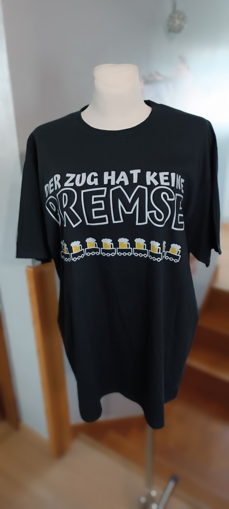 Koszulka Bawełniana  Unisex z Nadrukiem Pociąg z Piwami r XL/XXL Nowa