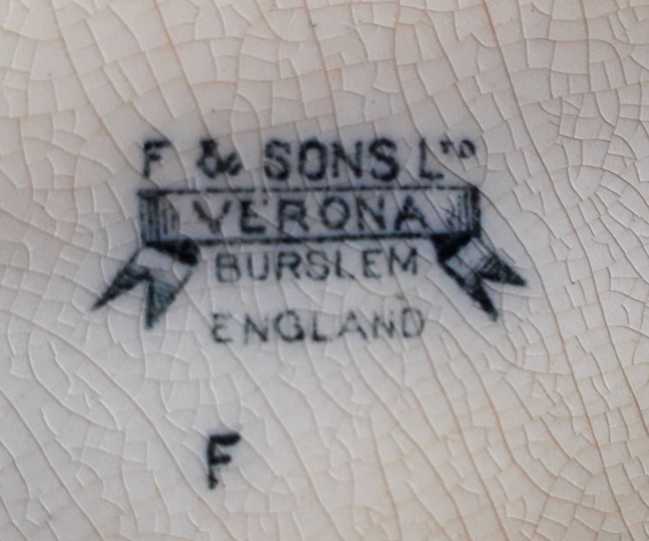 FORD & SONS LTD " Verona " Burslem England lata 1908 - 1938, patera