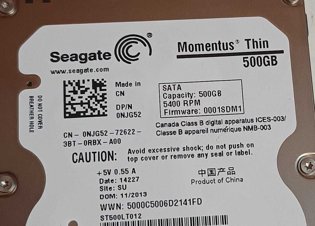 Dysk HDD 2,5 cal Seagate - Momentus - 500 GB