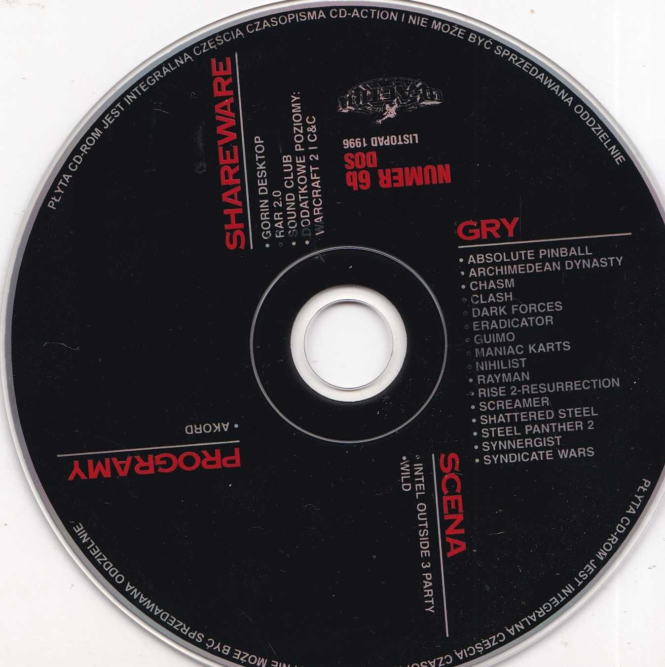 CD Action - 6/ 96 Cover CD .PC . {6b }