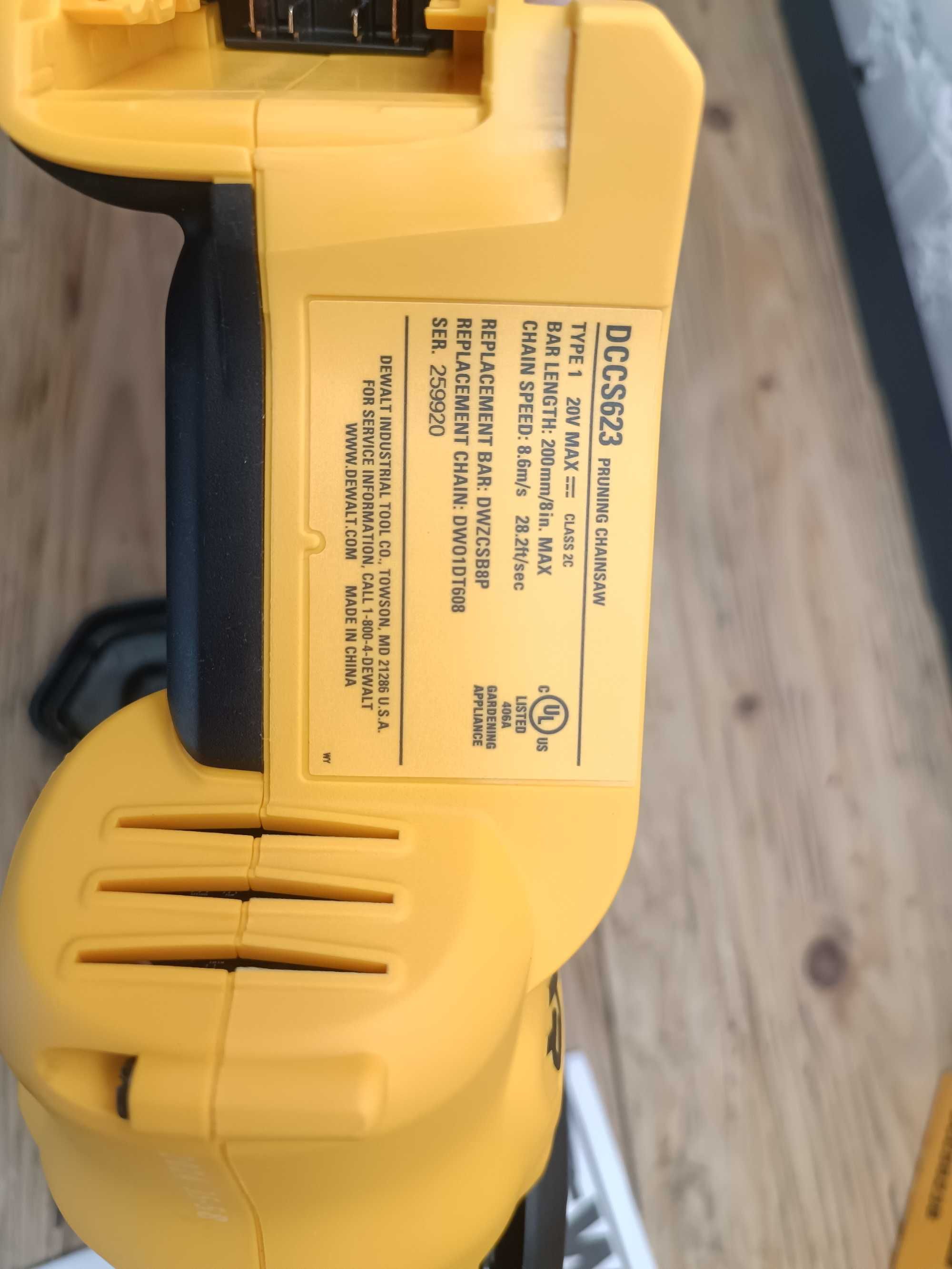 Акумуляторна ланцюгова пила DeWalt DCCS623 20V США Оригінал