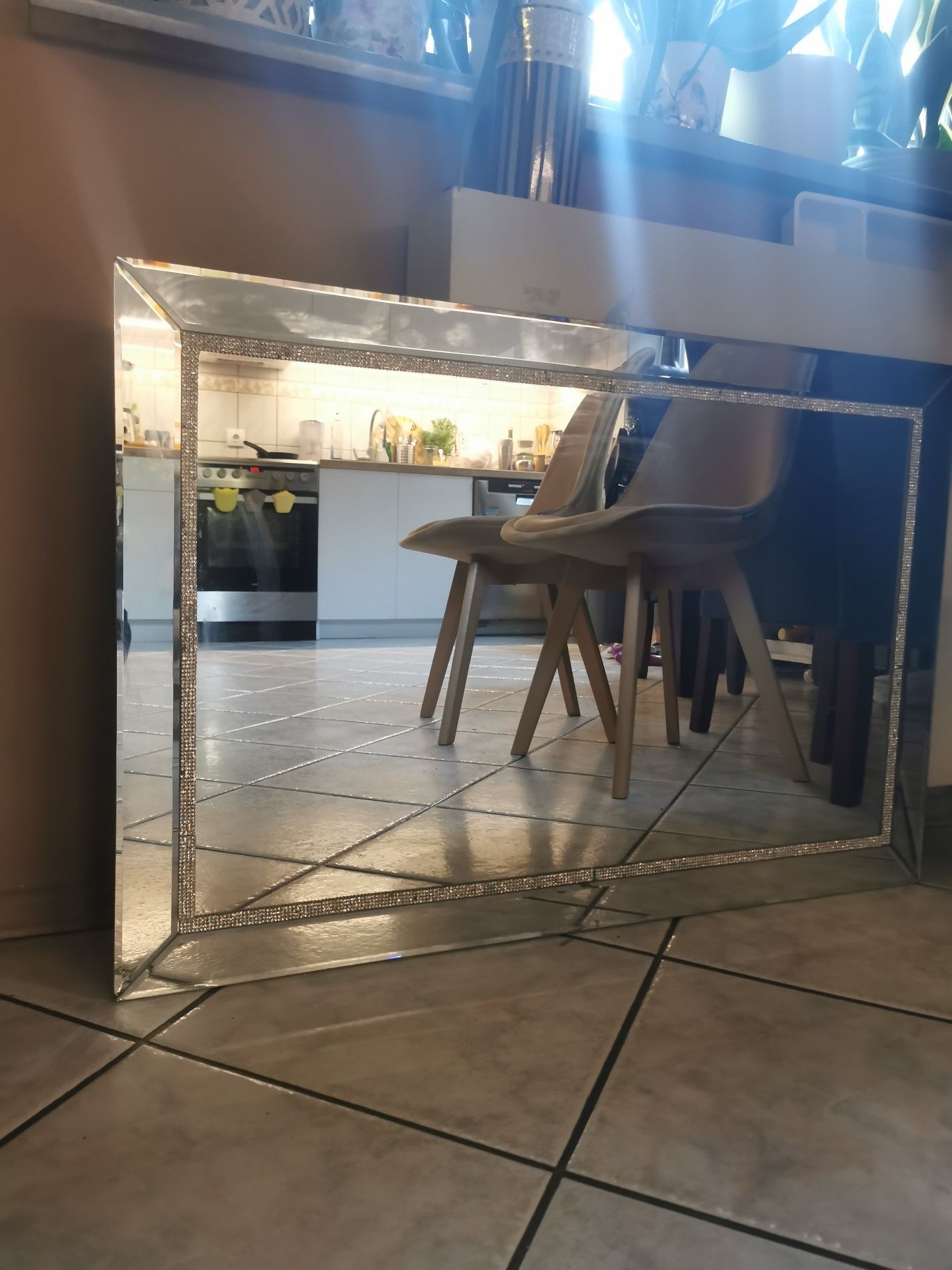 Lustro szklane glamour Swarowski 90x70 w ramie Home and You