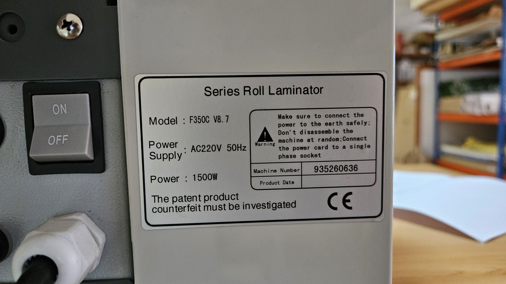 Laminadora / plastificadora F350