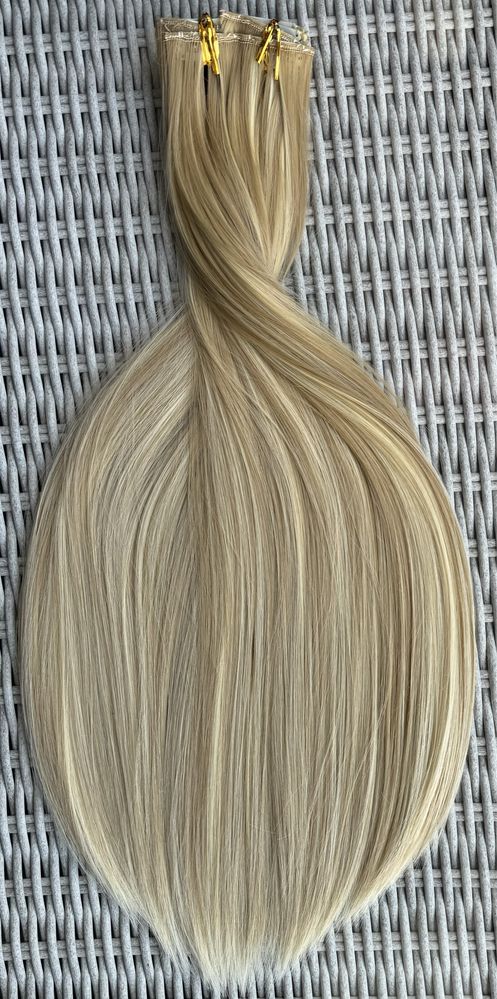Premium Ultra włosy doczepiane, blond pasemka / refleksy !