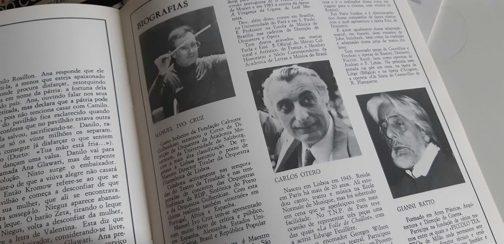 Programas de teatro, ópera e outros espectáculos