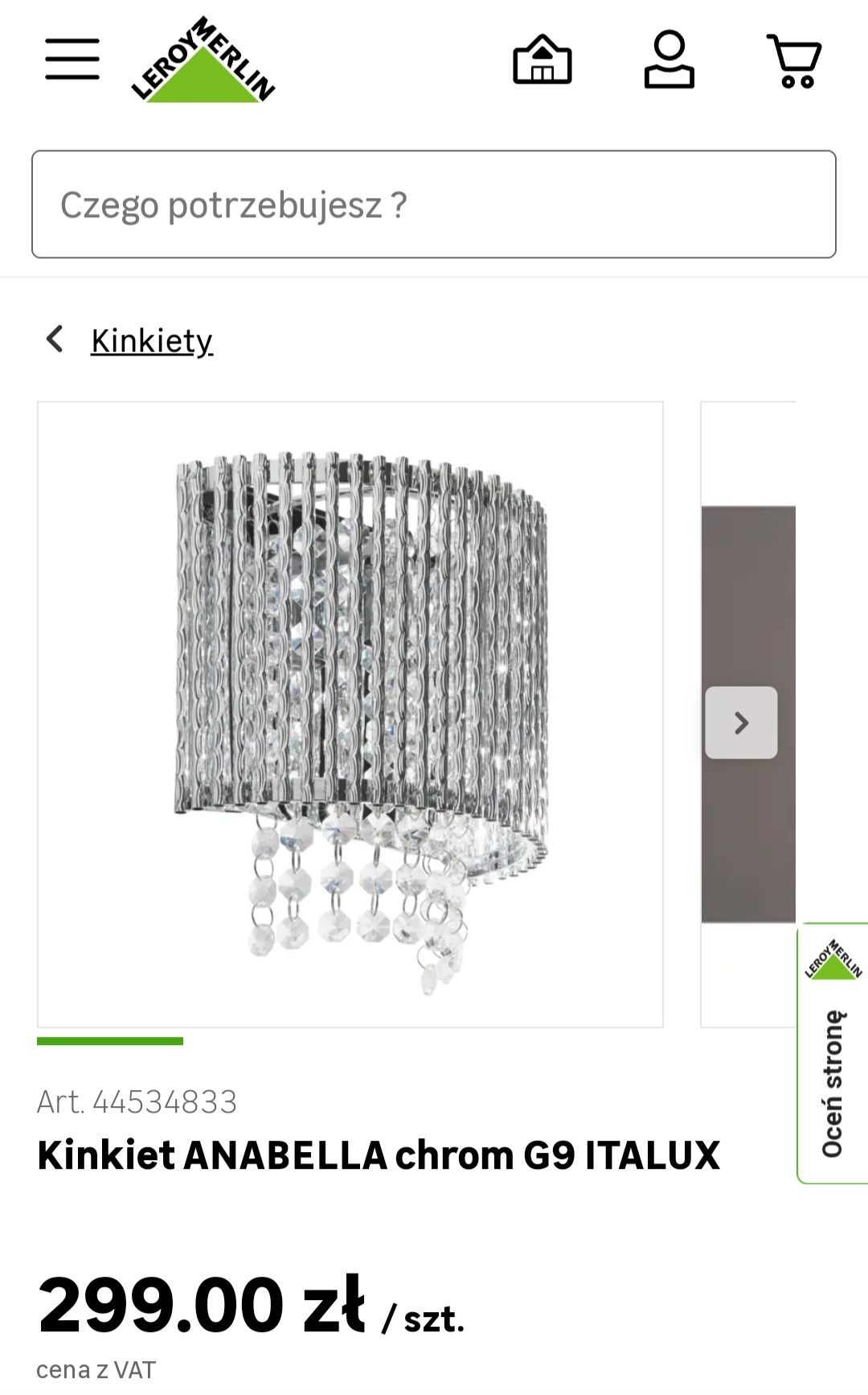 Lampa Żyrandol wisząca Anabella +Kinkiety