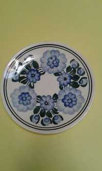Talerz ozdobny wiszący PRL Kwiaty ludowy motyw porcelana malowany