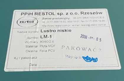 Lustro w ramie z płyty mdf w kolorze olcha