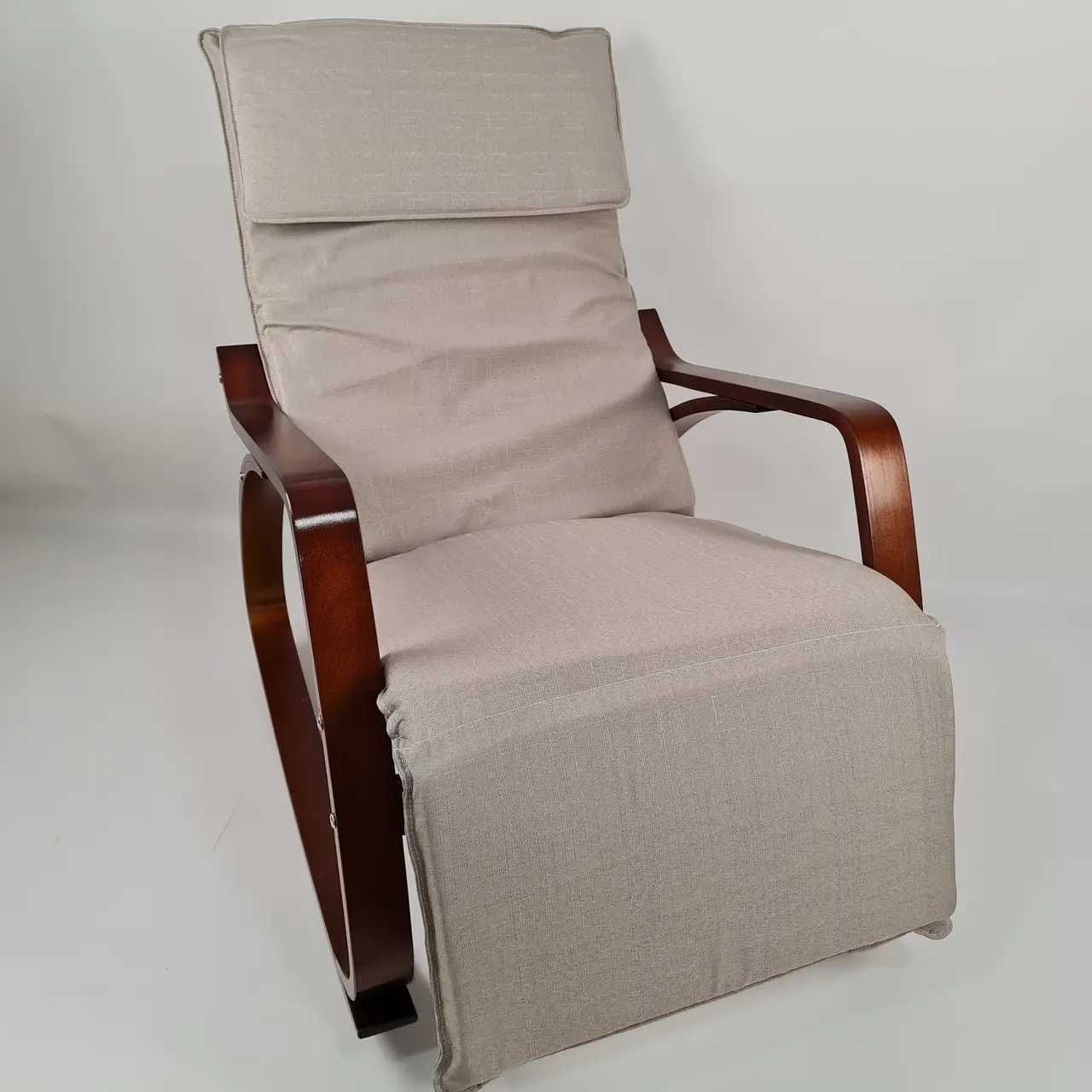 Крісло гойдалка для квартири, кресло качалка Style RC003 Walnut Beige