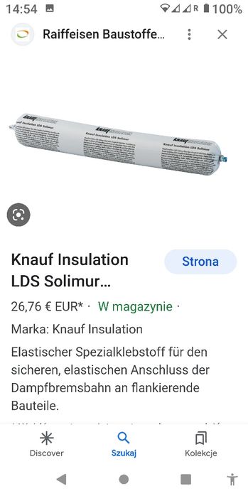 Knauf , masa klejąco-uszczelniająca