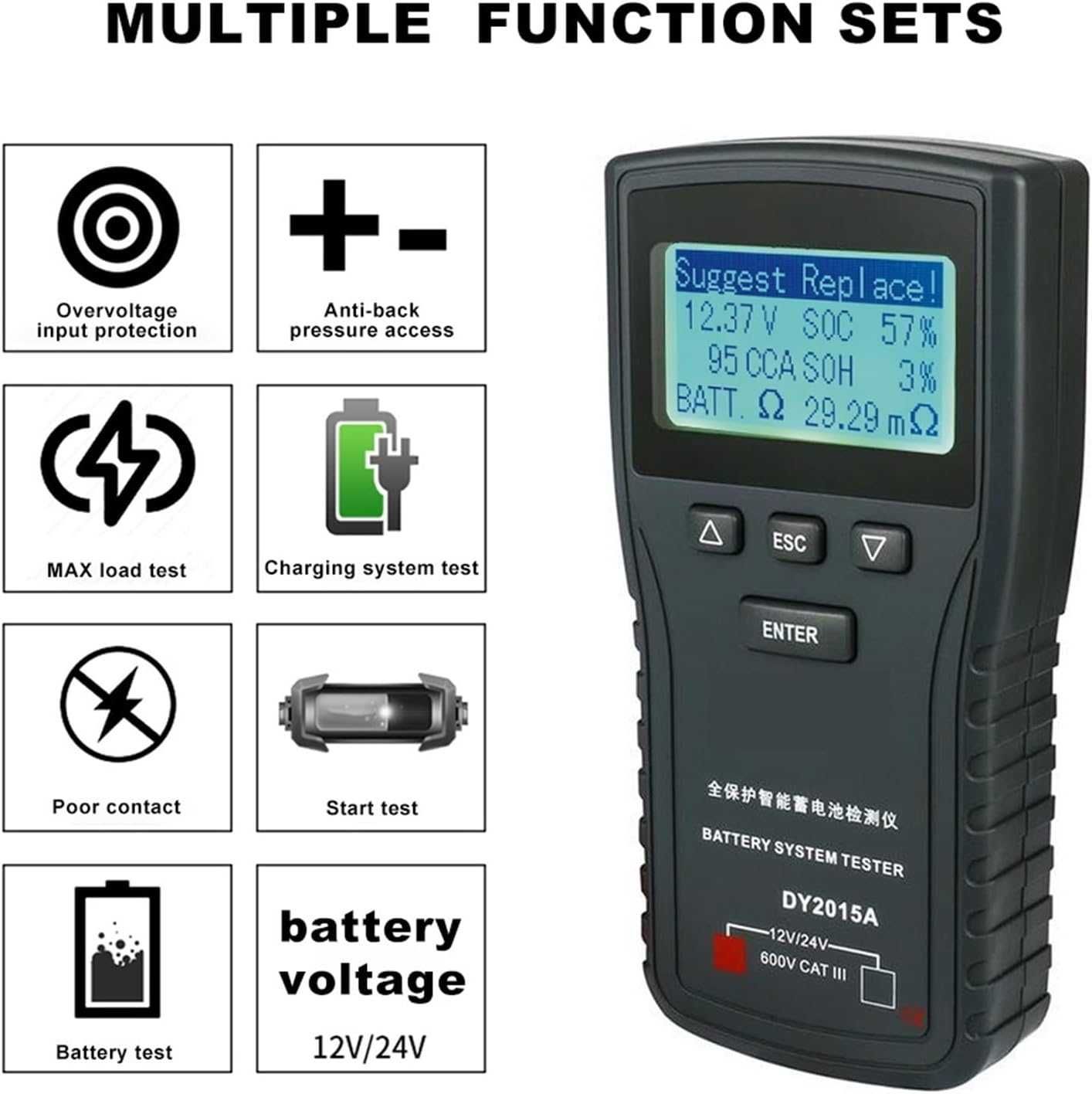 Tester akumulatora 12V i 24V DY2015A