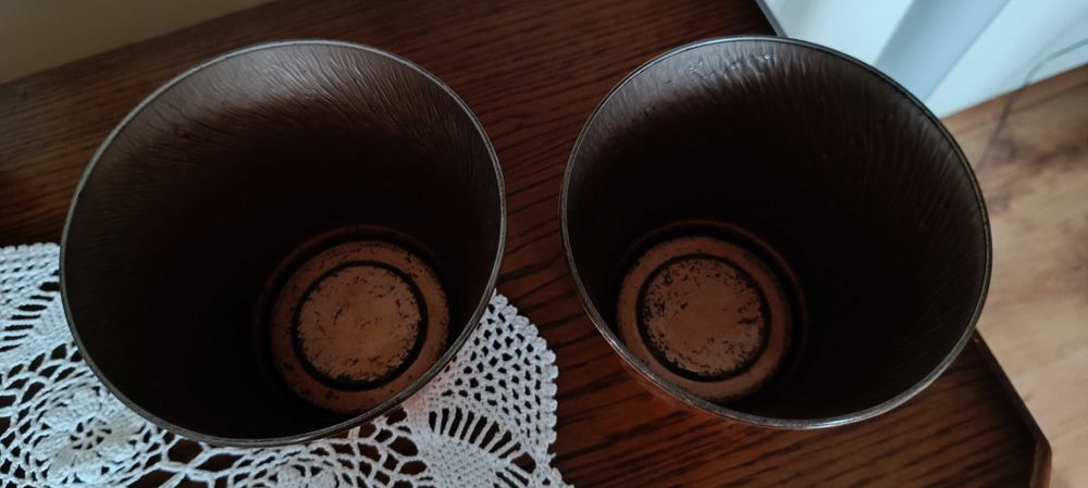Piękne doniczki miedź szczotkowana