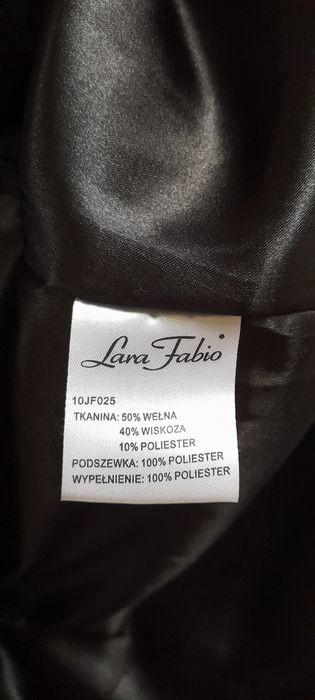 Lara fabio płaszcz zimowy wełna rozm.38