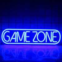Neon GAME ZONE dekoracja do pokoju nastolatka gier  USB