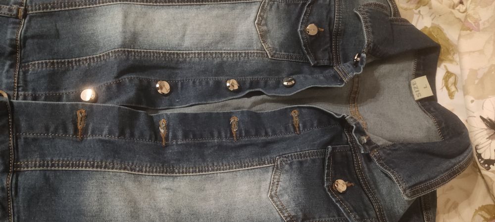 Jeansowa tunika z krótkim rękawem