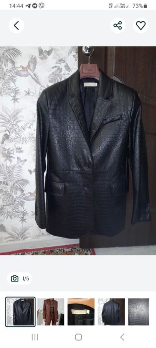 Новий трендовий шкіряний піджак з тисненням пітон від бренду  your_own