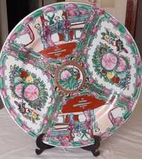 Antigo prato de Porcelana da China. Marca decoração Rosa Mandarim
