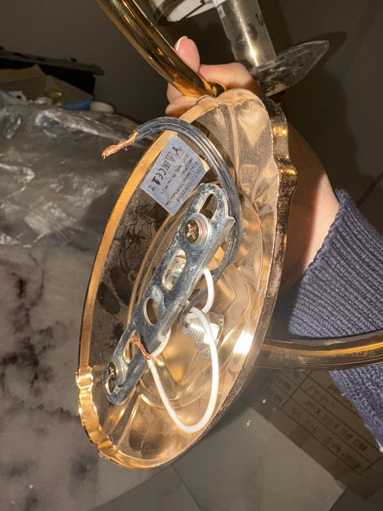 Lumina deco Lampa scienna kinkiet krzystałowy złoty dommini w2