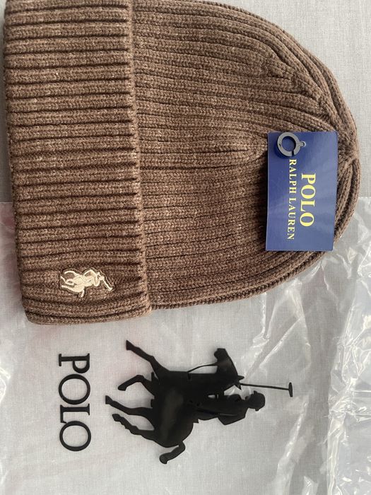 Czapka zimowa brązowa Ralph Lauren Polo
