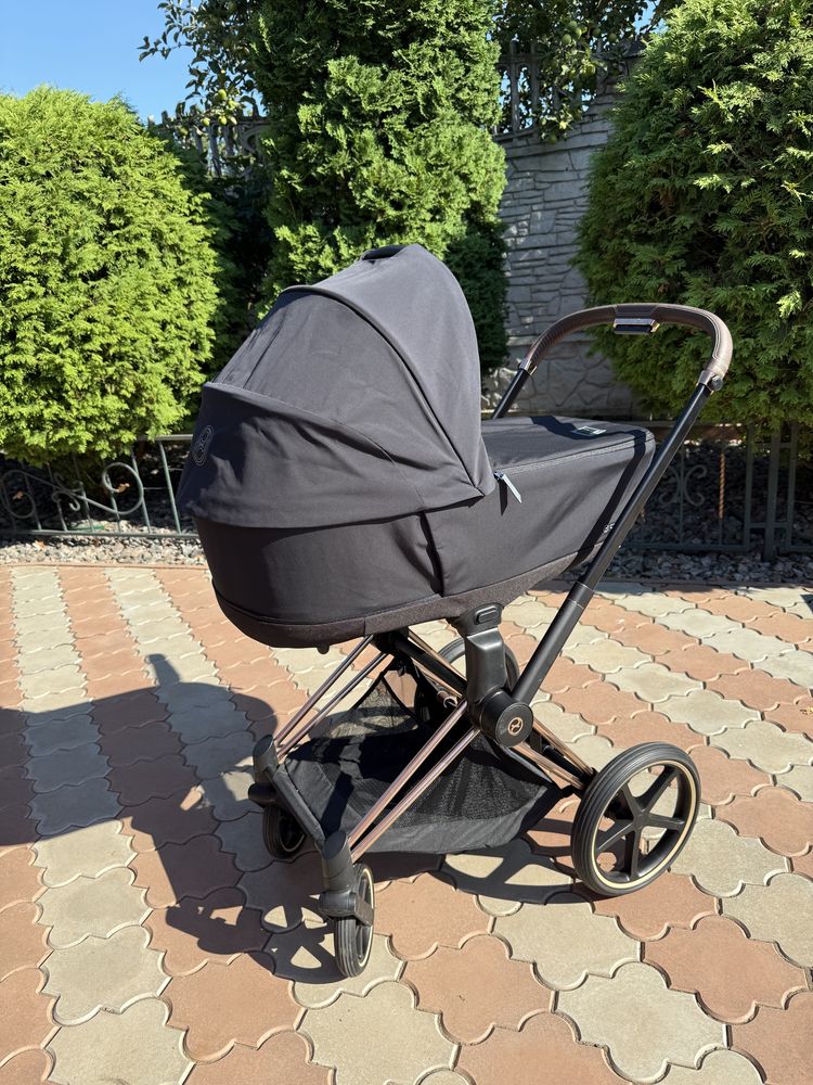 Cybex Priam 4.0 коляска 2 в 1 Sepia Black шасси Rosegold