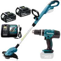 Комплект Makita DLX2114X1. Тример DUR181 + шуруповерт DHP453 + 2АКБ+ЗУ