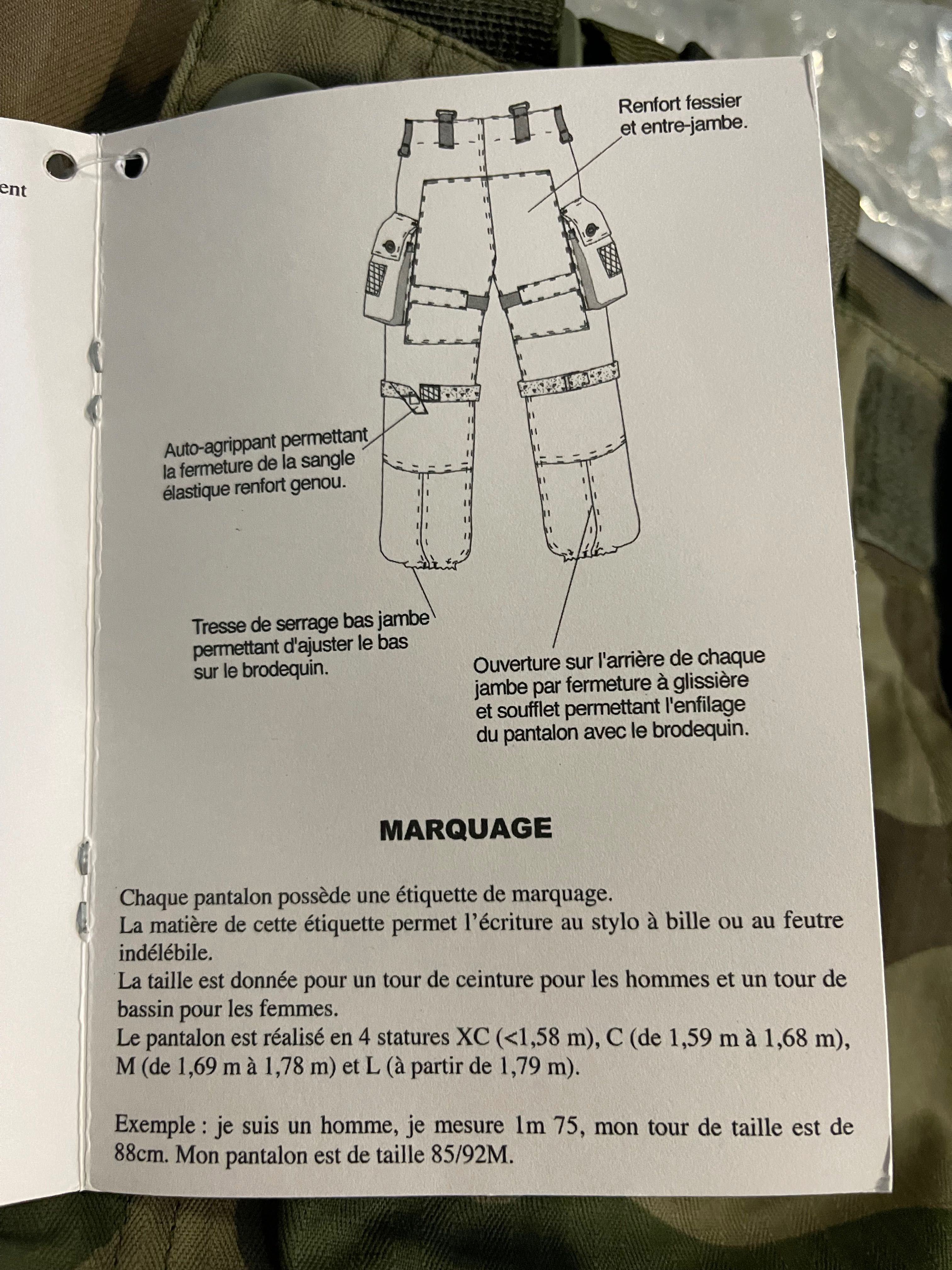 Spodnie wojskowe Armia Francuska Wersja Letnia