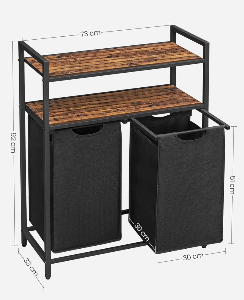 Vasagle półka z koszami do przechowywania 2x46l