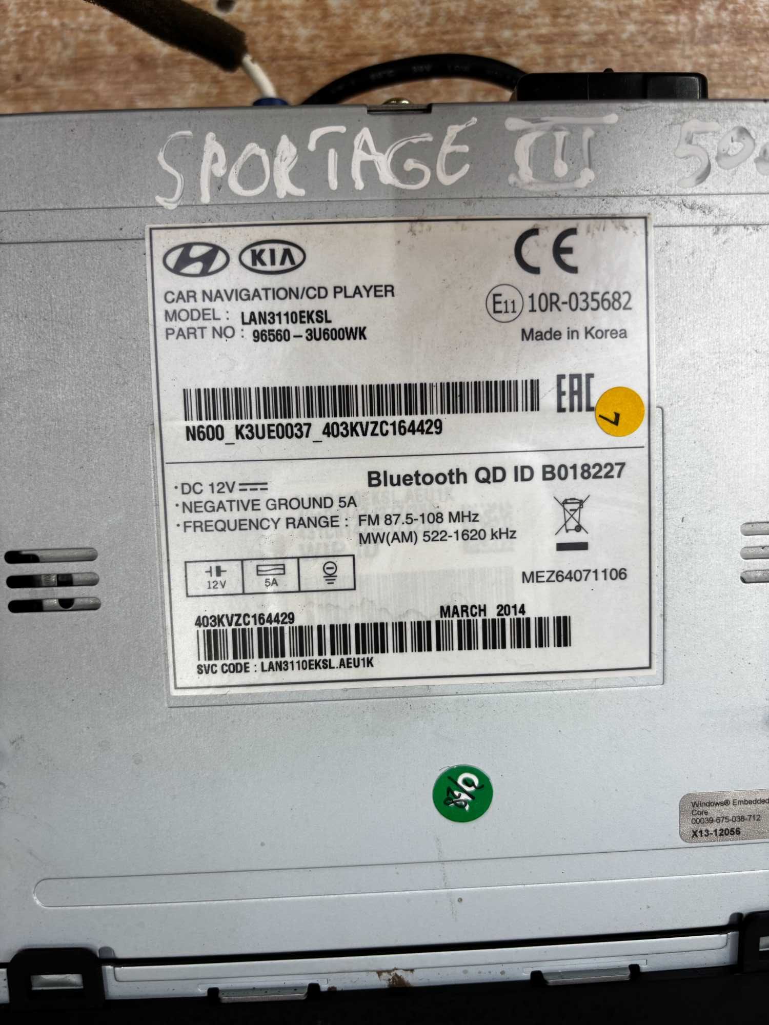 Radio Kia Sportage 3