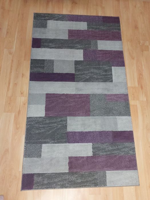 Dywan fioletowy szary siwy 100 x 180 cm Rumba