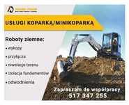 Usługi koparką/minikoparką, wykopy, przyłącza, niwelacje. POLECAM!