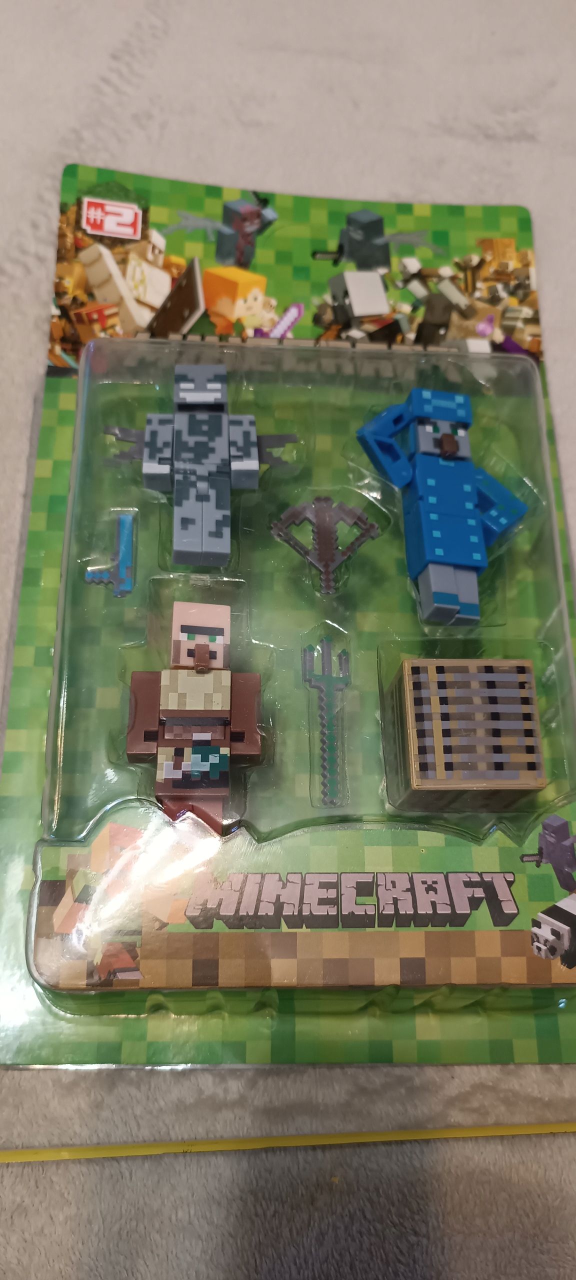 3 Figurki minecraft My world 1 blok 3 akcesoria