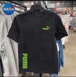 Футболка Puma. Чорна з зеленим принтом. Розмір L/M.