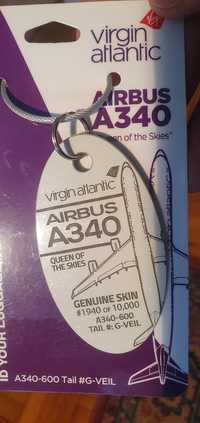 airbus bag tag przywieszka brelok prawdziwe poszycie samolotu  A340