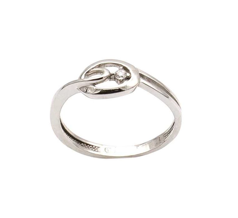 Piękny pierścionek z białego złota -P/40