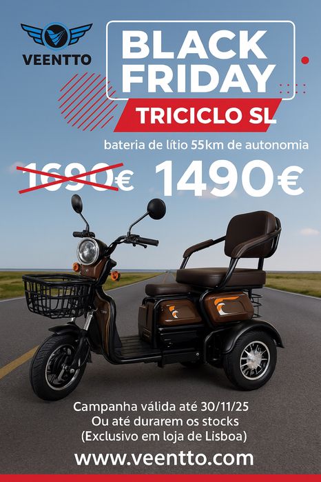 TRICICLO ELÉTRICO SEM CARTA,NOVOS A ESTREAR,BLACK FRIDAY - 200€descont