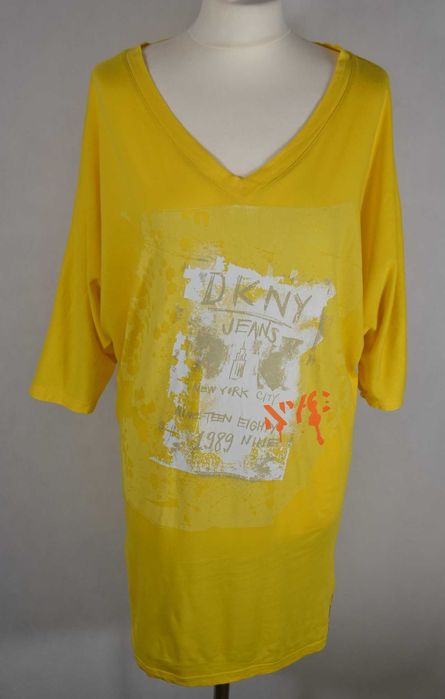 DKNY Jeans Koszulka Damska S Oversize Oryginalna Super Stan Bawełna