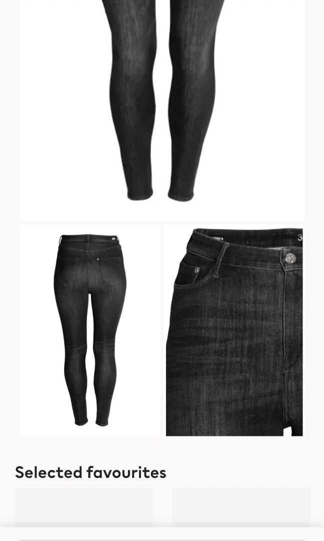 H&M czarne, jeansy skinny 360 stretch 38/40