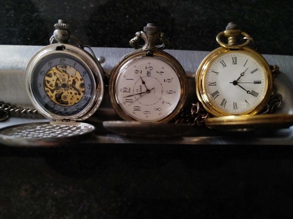 Lote de 3 relógios de bolso