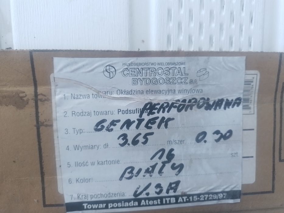 Podsufitka 35m2 podbitka pcv biała wentylowana