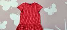 Bluzka t-shirt czerwona w kropki roz. 164/170