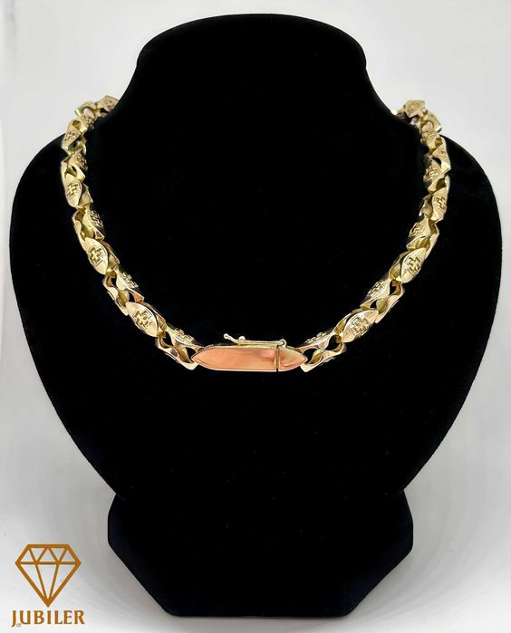 Złoty łańcuch – cartier okrągły/podwójne zapięcie/585/93,40g/62,5cm Ju