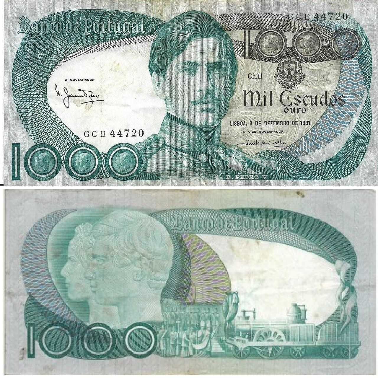 Portugal - - - 1.000$00 - D. Pedro V - - - - - Notas